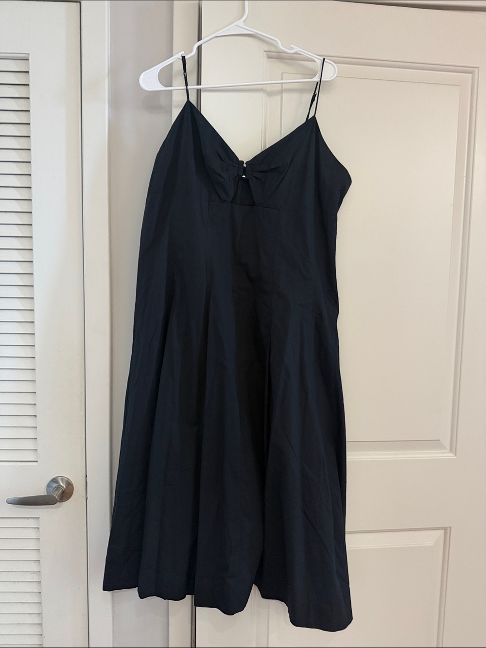 Banana Republic Black Midi Slip Dress with Front Keyhole